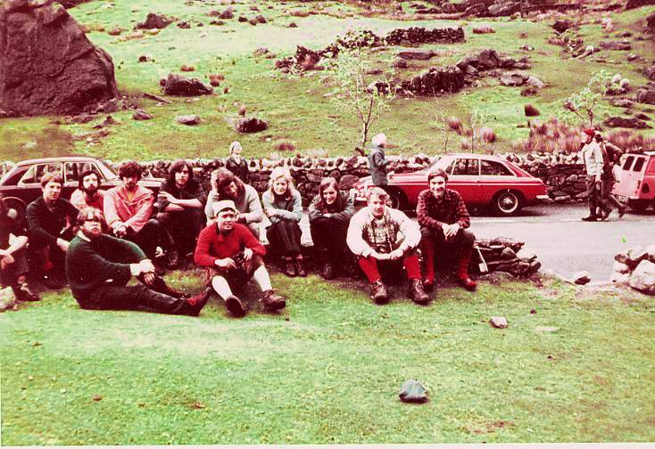 Climbing club in Llanberis Pass 1971 _ Dave is 4th from left in top row.